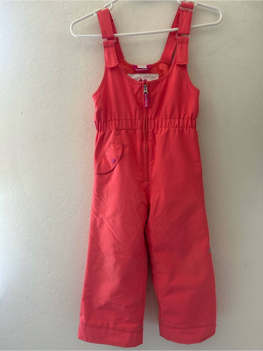 Obermeyer Coral-Red Kids Snow Bib Overalls
